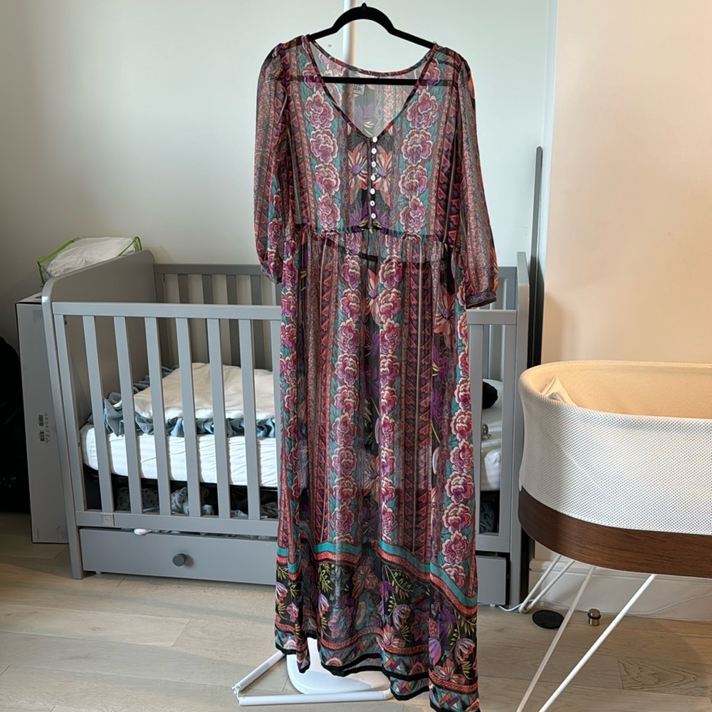 Colorful, floral maxi dress from forever 21 (no lining)